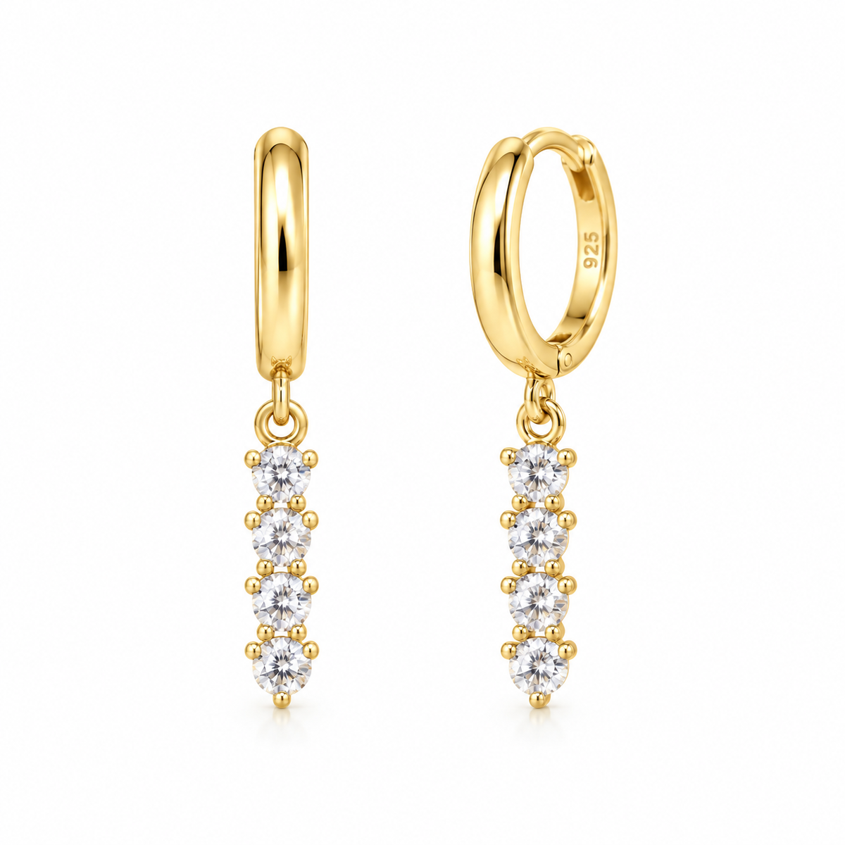 Orecchini a Cerchio con Strass pendenti colorati in Argento 925