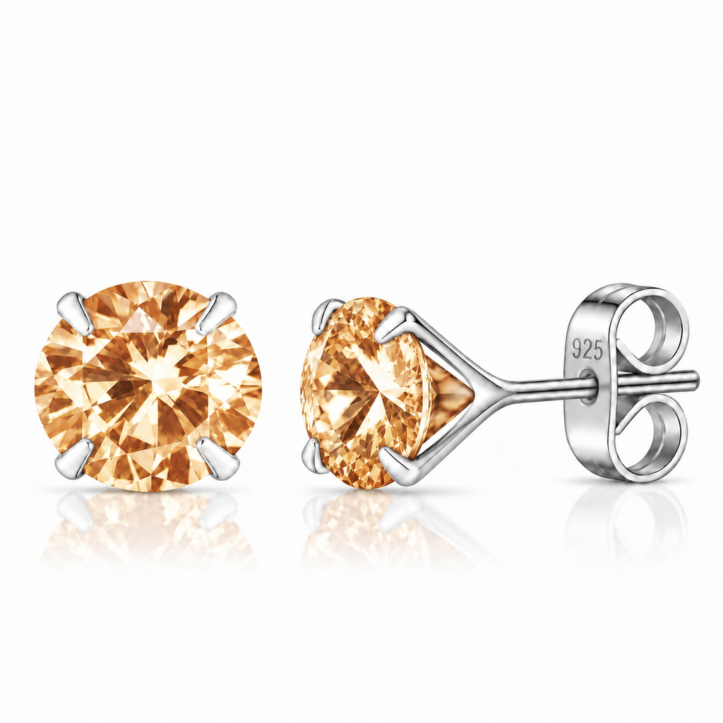 Coppia di orecchini Punto Luce Champagne in Argento 925 in 6 misure