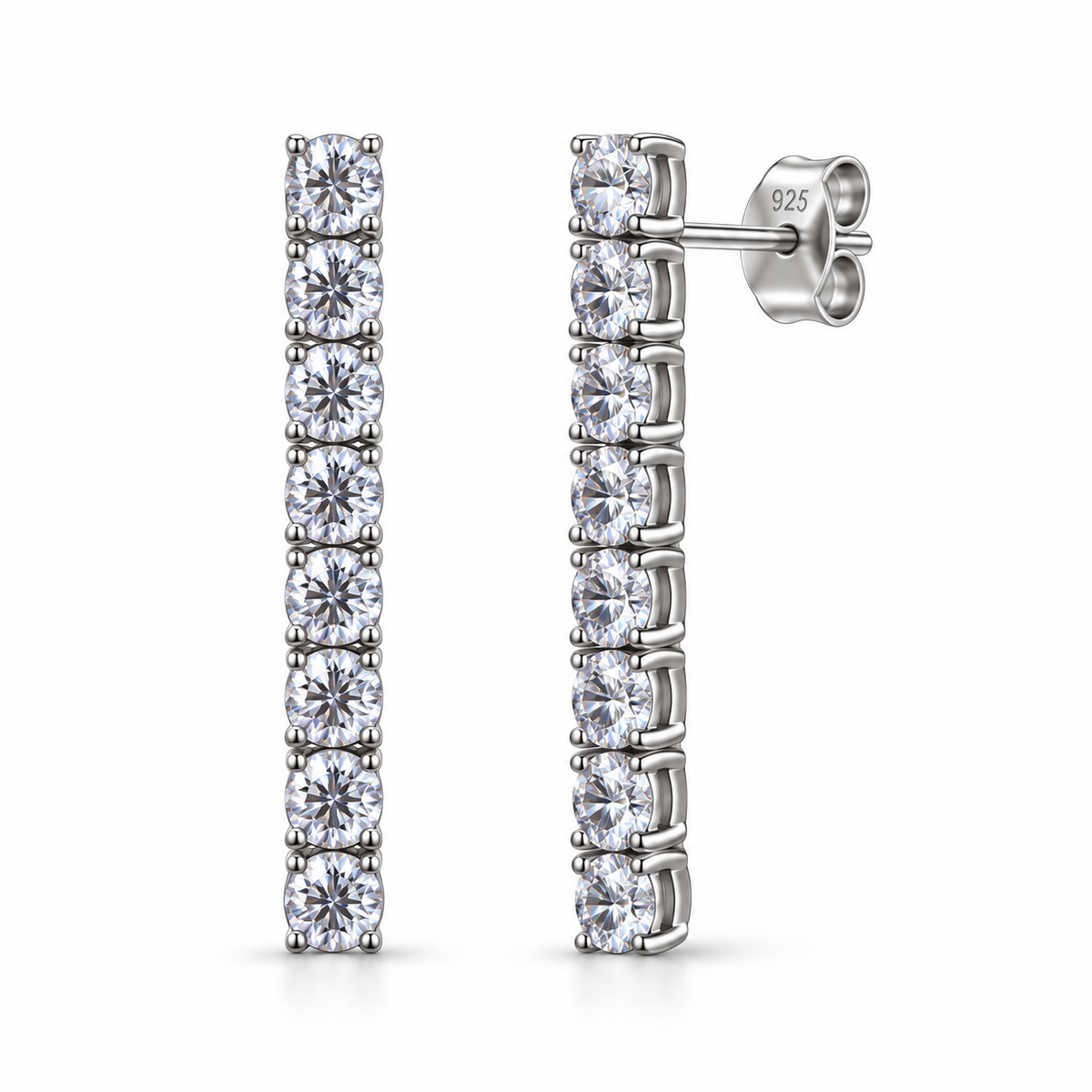 Orecchini Fili di strass in Argento 925 Rodiato