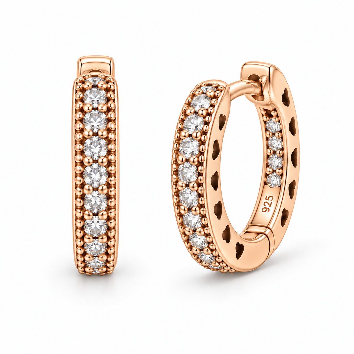 Orecchini a Cerchio strass in Argento 925