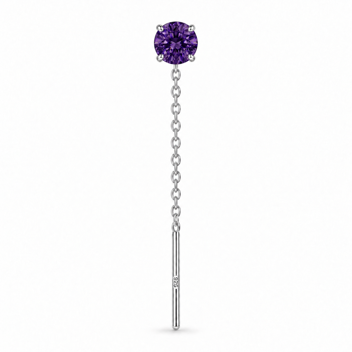 Orecchino Saliscendi mono in Argento 925 Rodiato