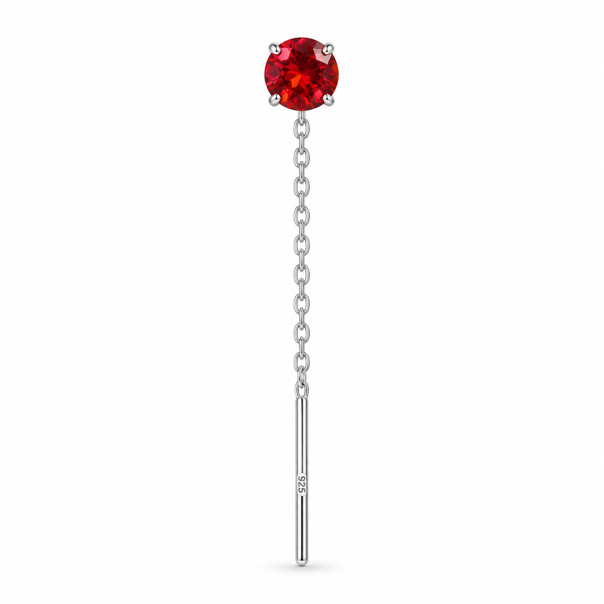 Orecchino Saliscendi mono in Argento 925 Rodiato