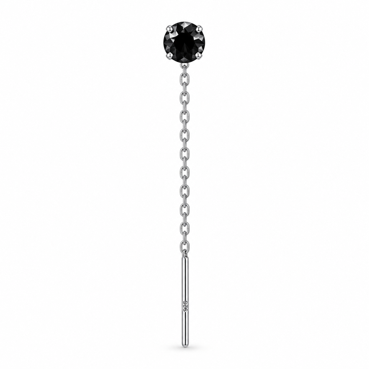 Orecchino Saliscendi mono in Argento 925 Rodiato