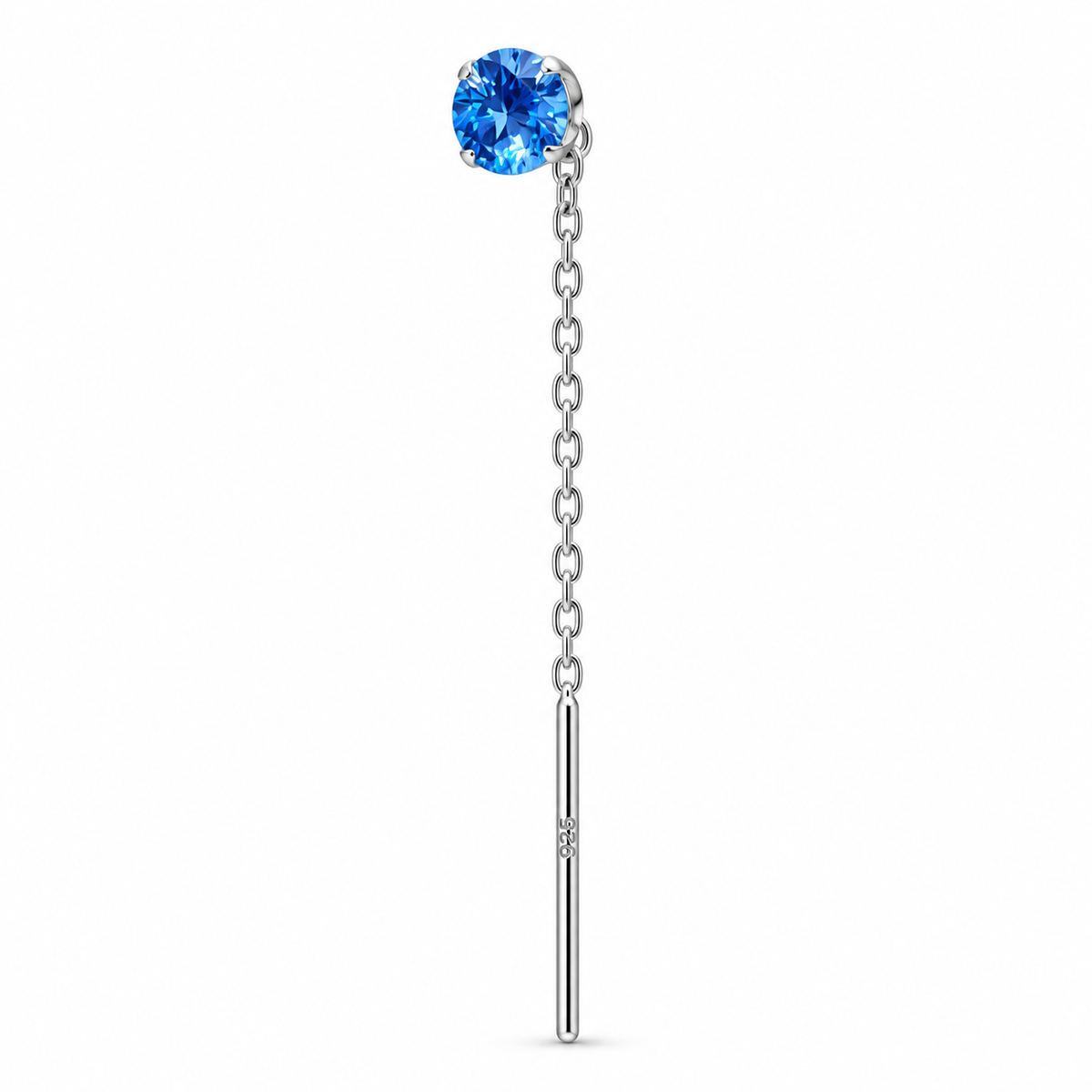 Orecchino Saliscendi mono in Argento 925 Rodiato