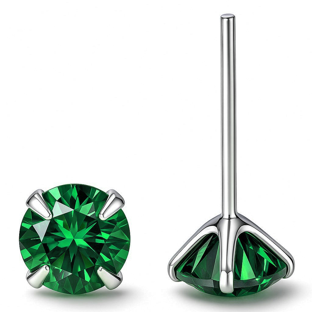 Coppia di orecchini Punto Luce Verde in Argento 925 in 6 misure