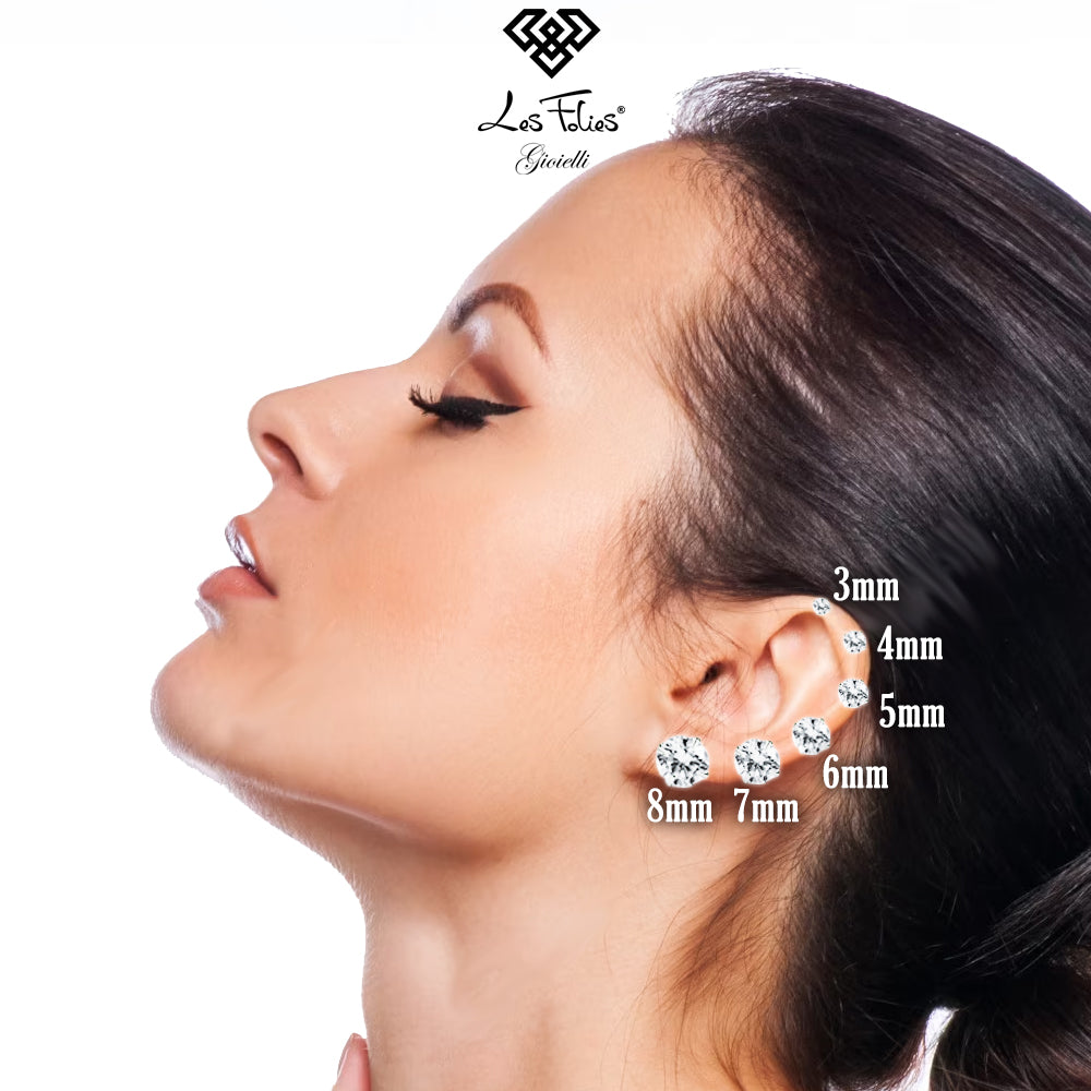 Coppia di orecchini Punto Luce Crystal in Argento 925 in 6 misure