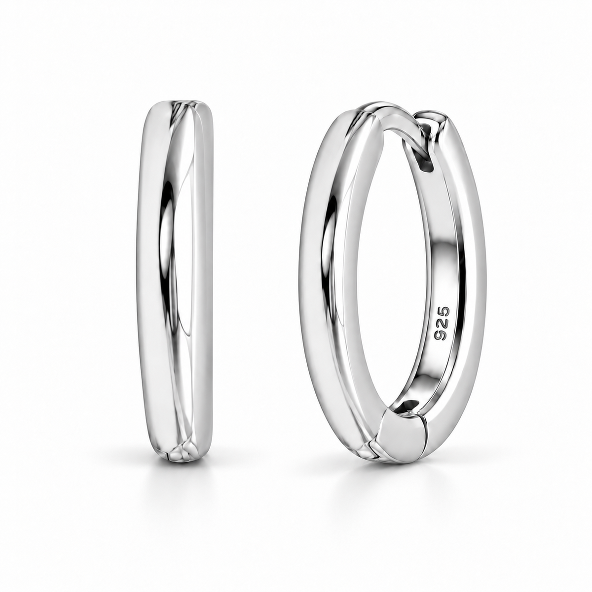 Orecchini a Cerchio Liscio in argento 925 in 4 misure