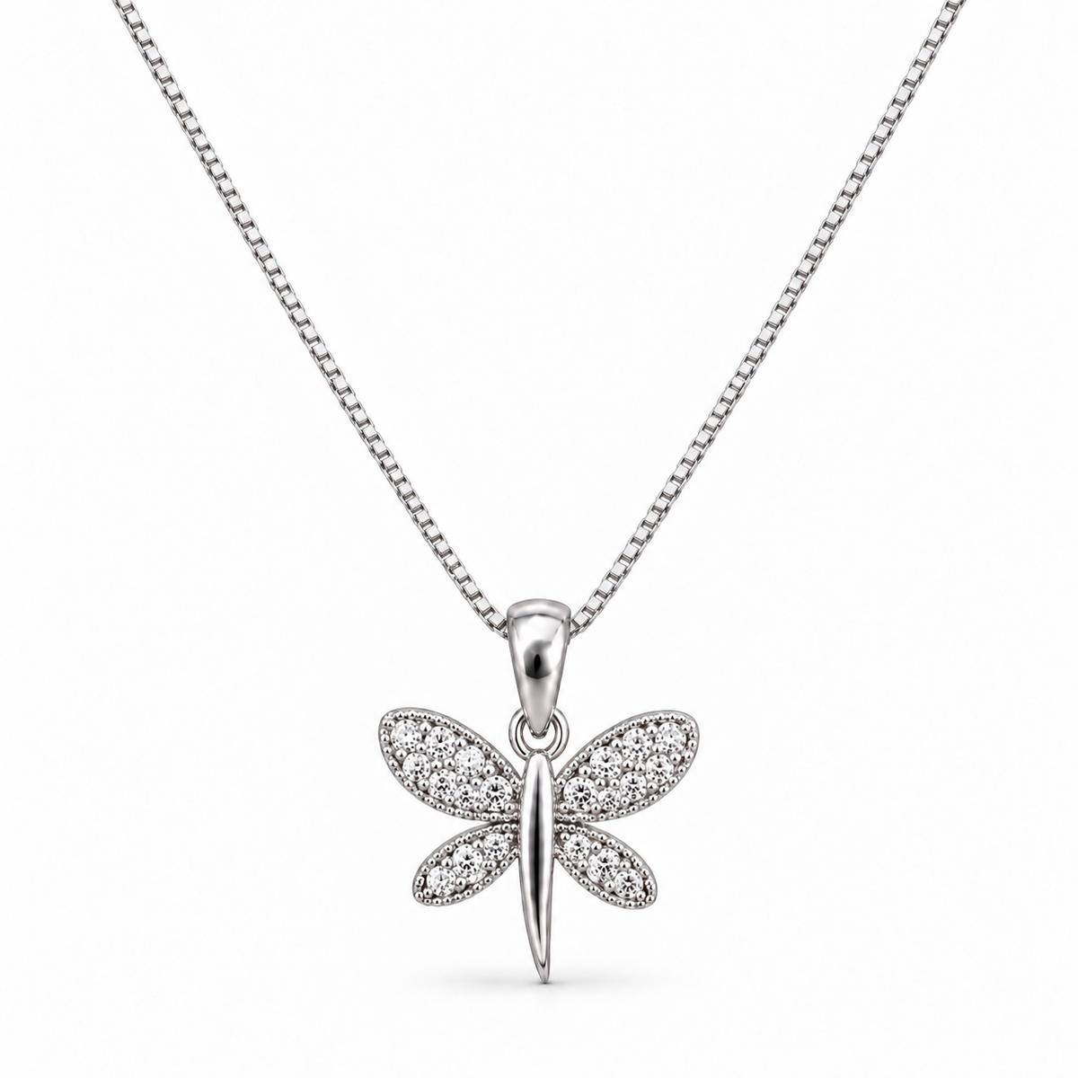 Collier avec Pendentif Libellule en Argent 925