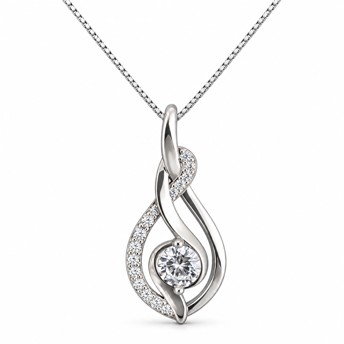 Collana con Ciondolo a Fiamma in Argento 925
