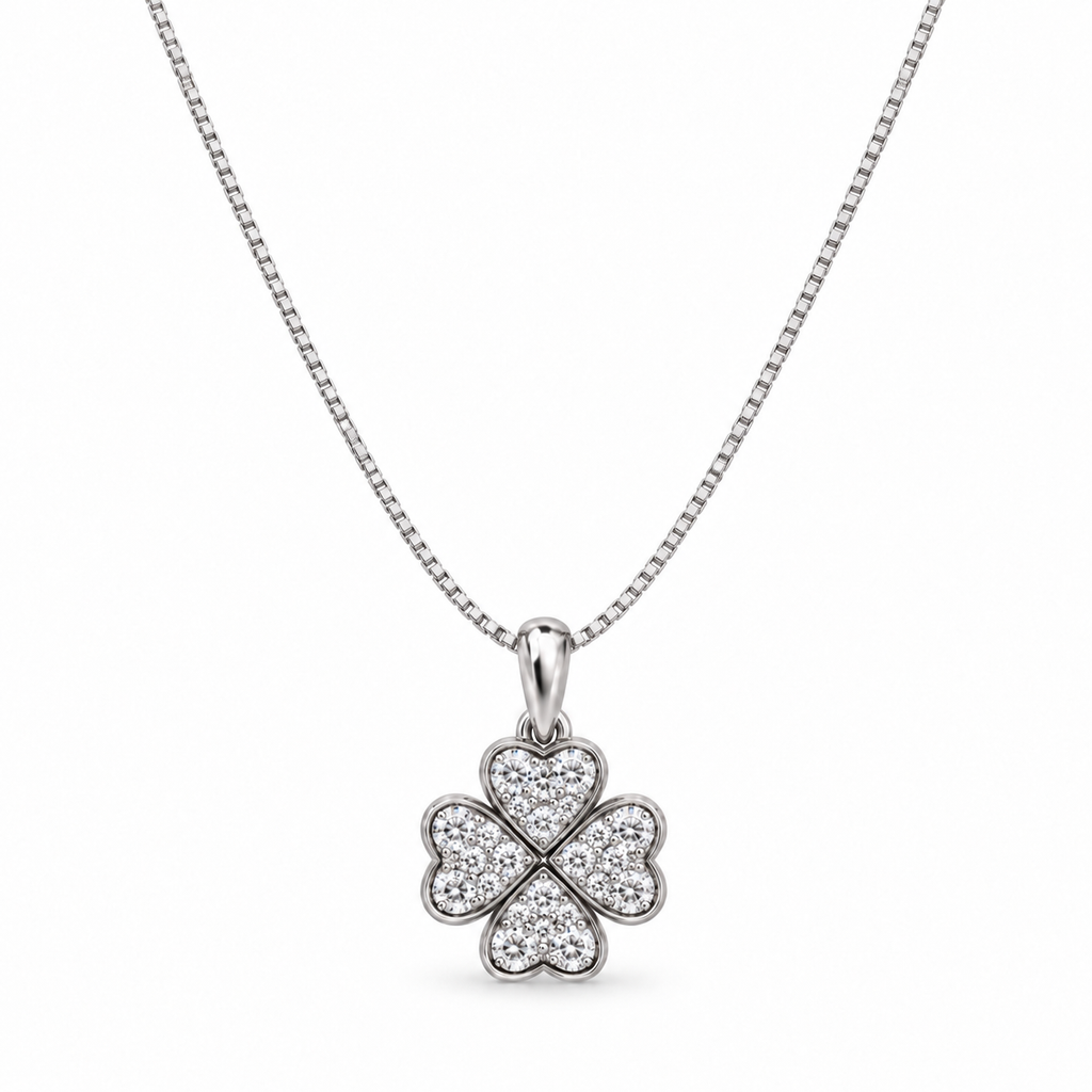 Collana con Ciondolo Quadrifoglio in Argento 925