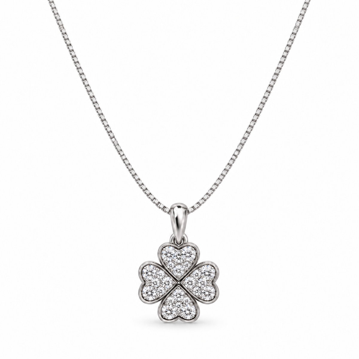 Collana con Ciondolo Quadrifoglio in Argento 925