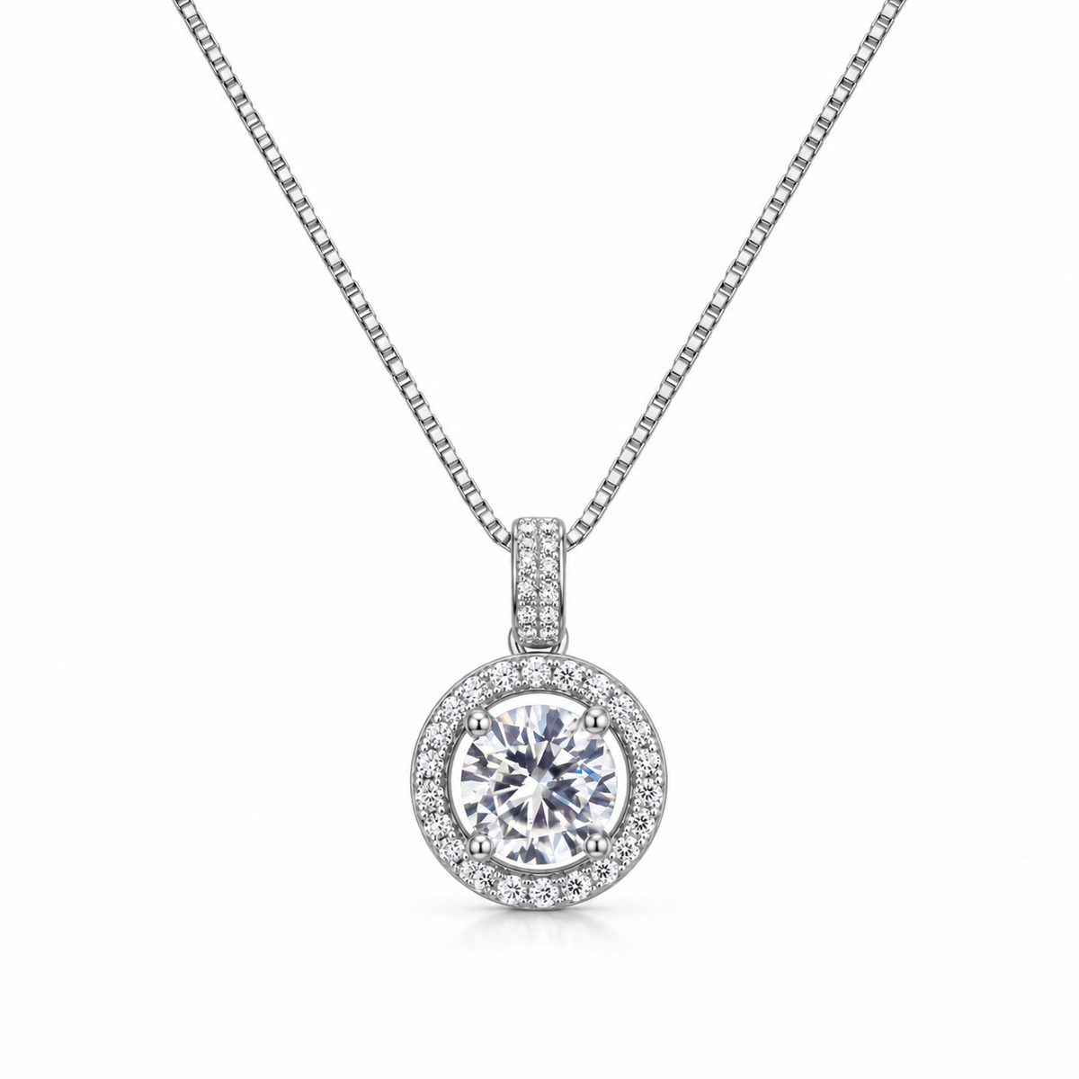 Collana Moissanite da 2 carati in Argento 925 Rodiato