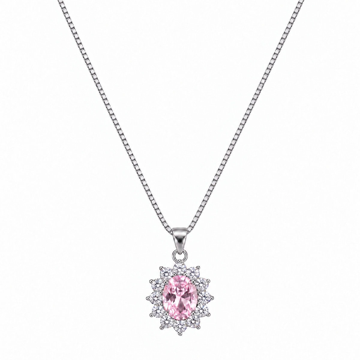 Collana Royale Ovale 12x13 mm in Argento 925 Rodiato