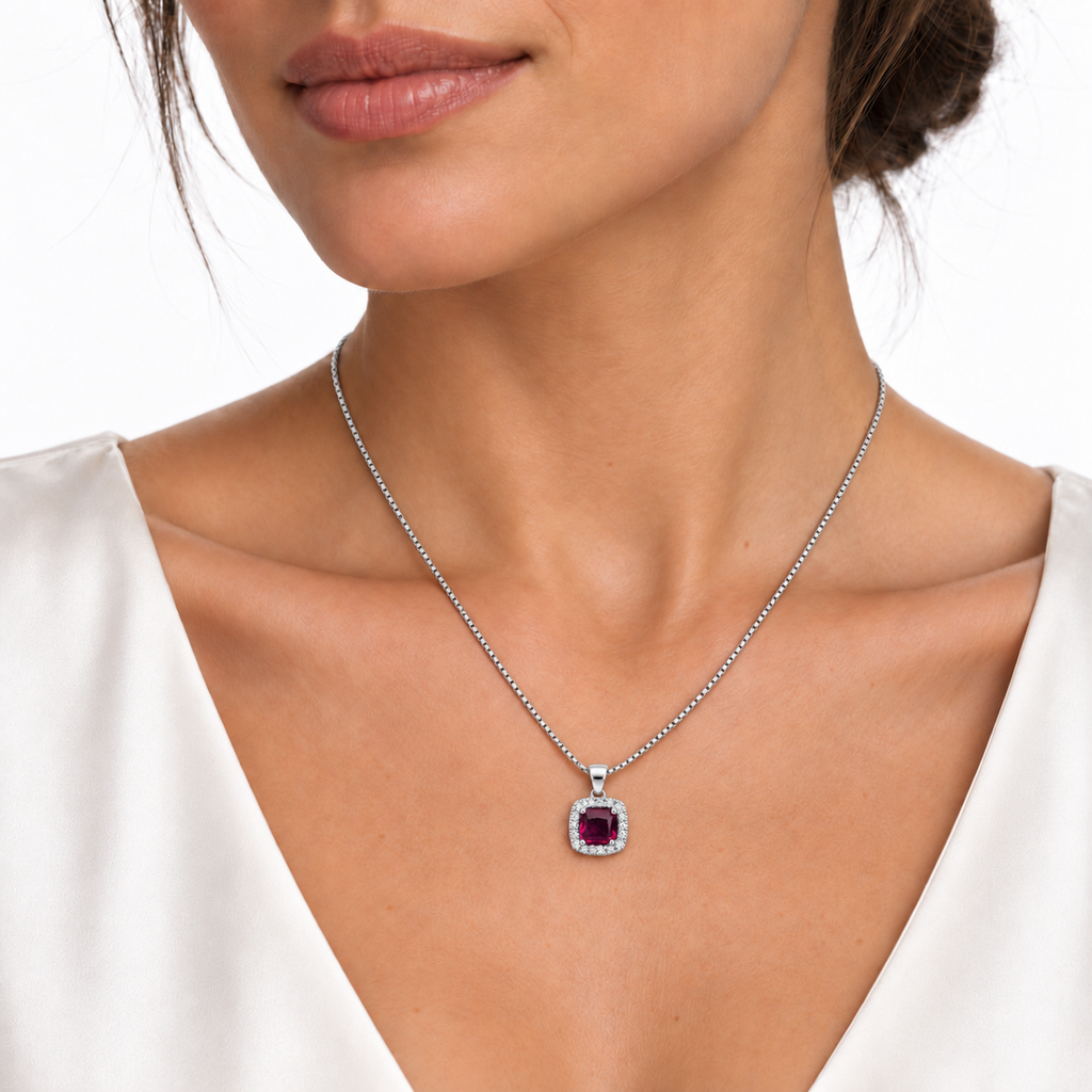 Collana Royale Quadrata in Argento 925 Rodiato
