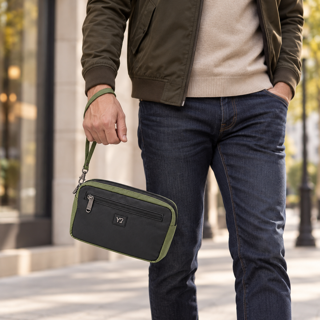 Pochette uomo Ynot Voyager doppia zip