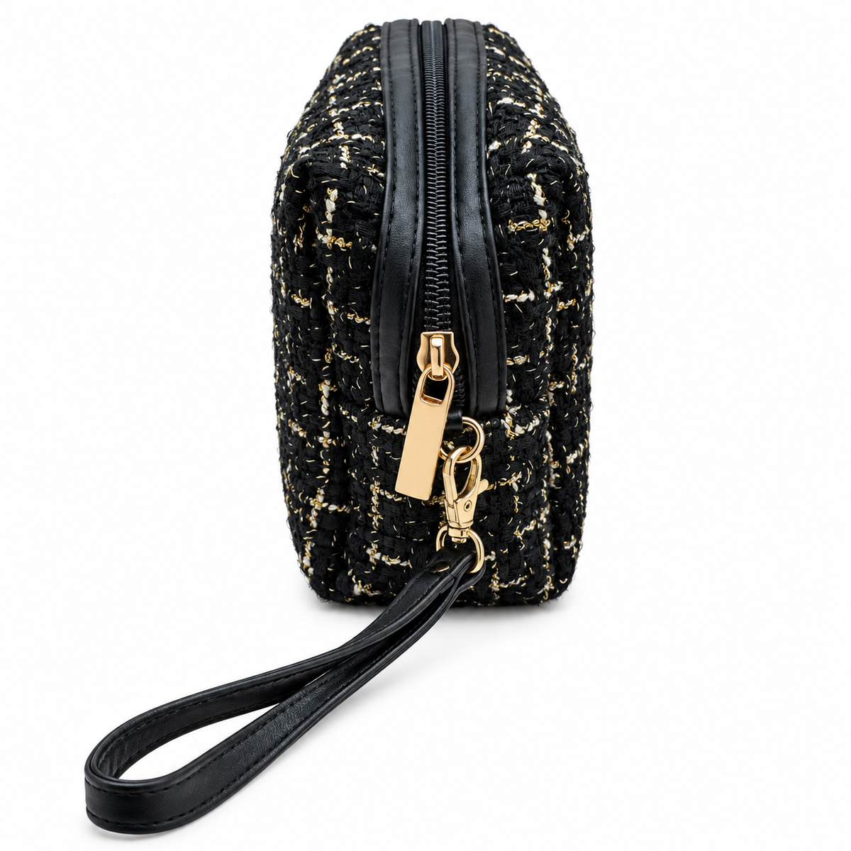 Set Regalo Donna con Sciarpa con Paillettes e Pochette in Tweed