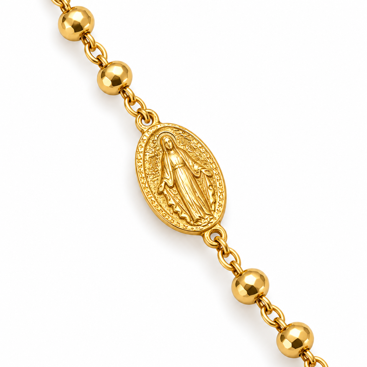 Collana Rosario Sfere da 4mm in Argento 925 rodiato