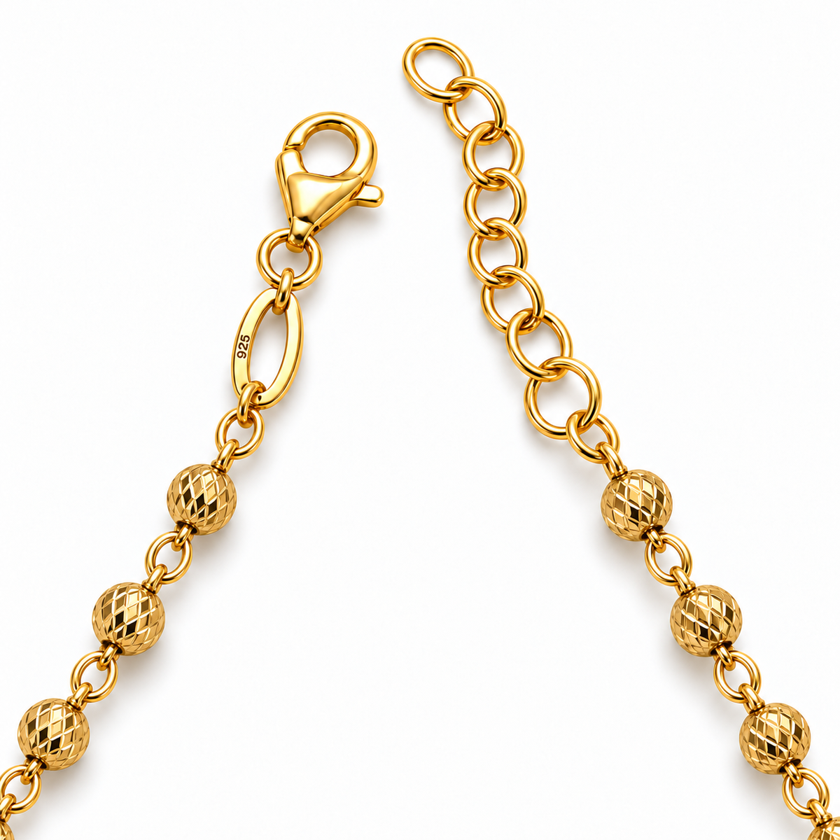 Collana Rosario Sfere Sfaccettate da 4mm in Argento 925 rodiato