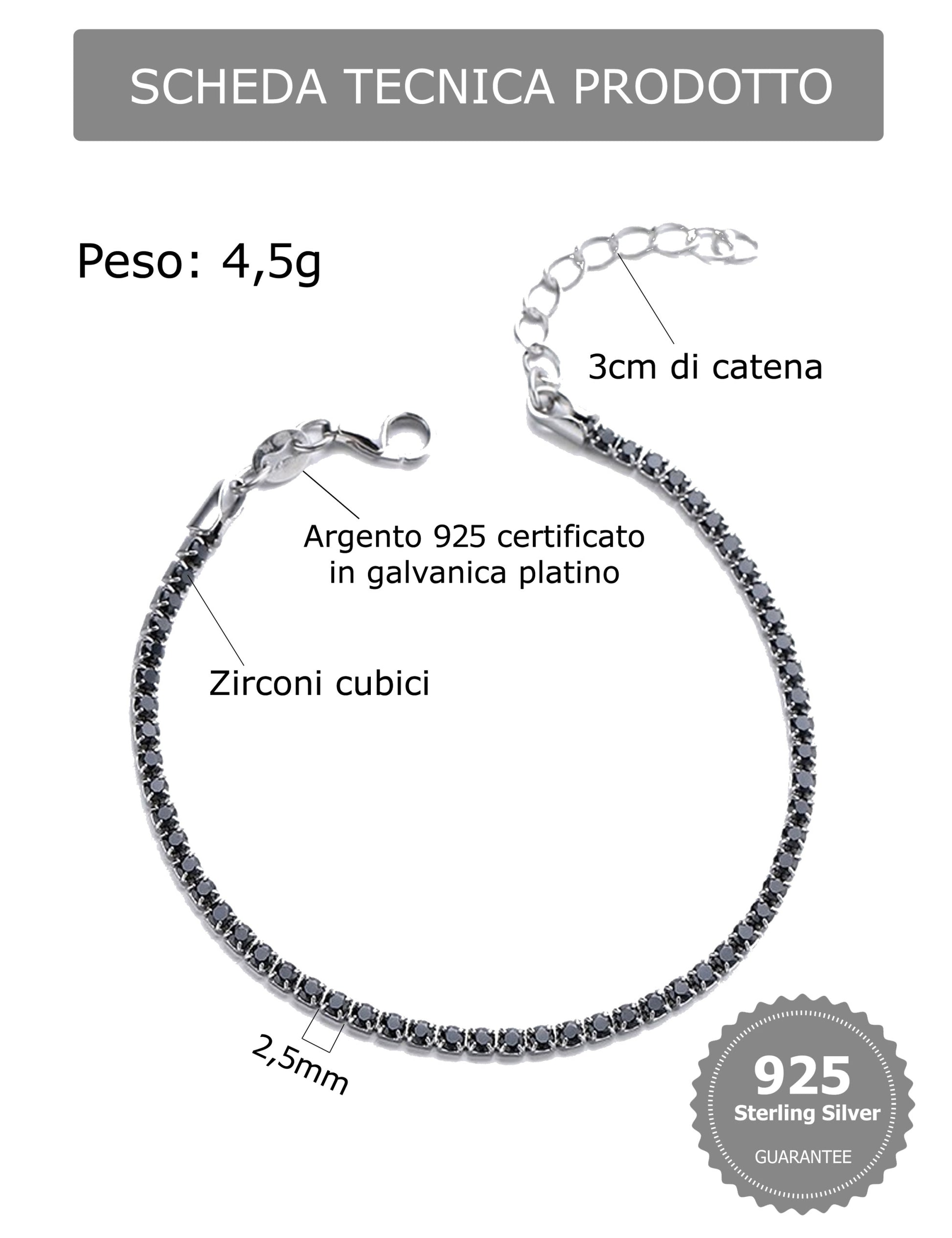 Tennis Multicolor in argento 925