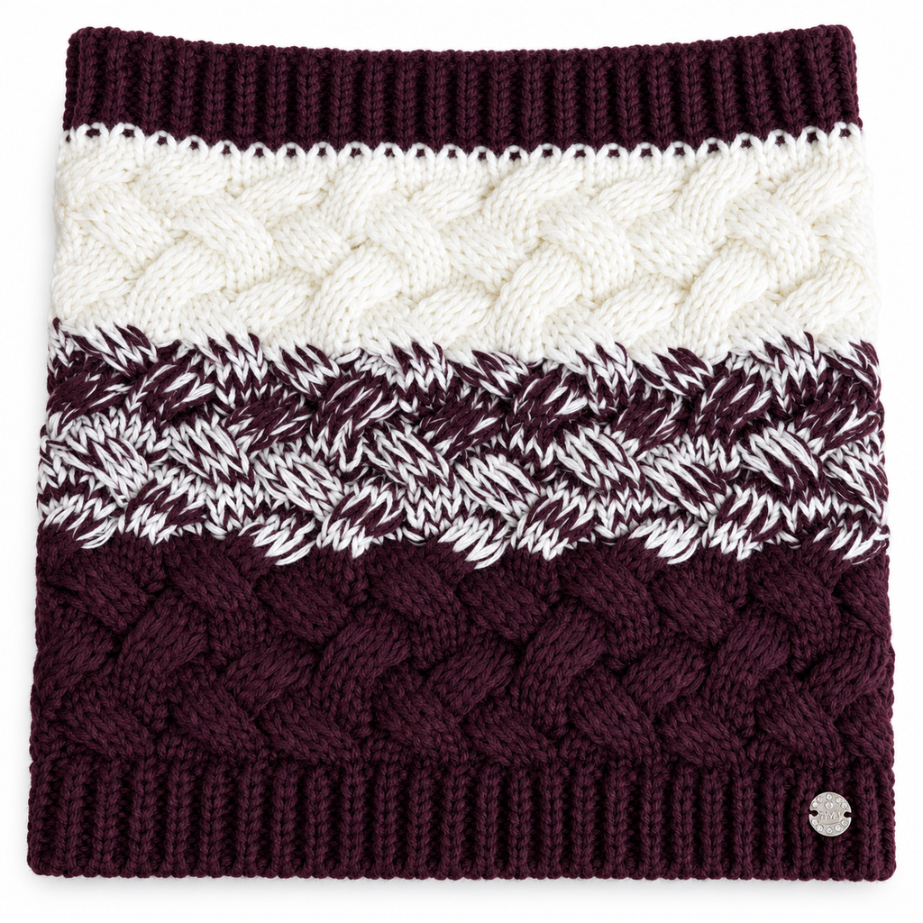 Set Donna Scaldacollo e Cappello Bicolore con Pompon