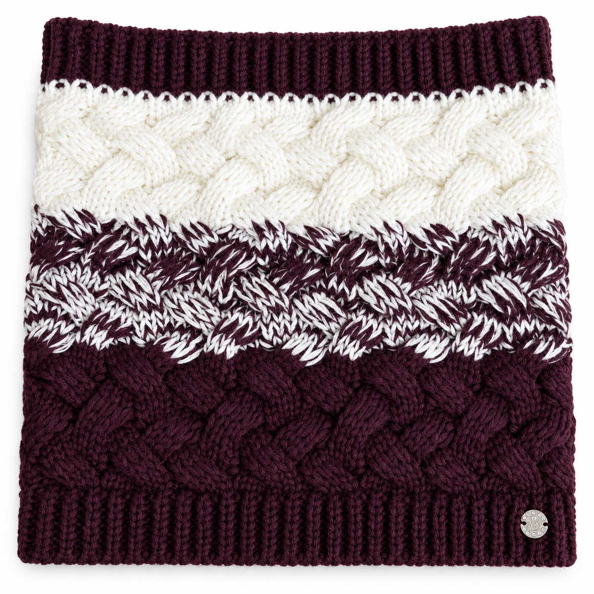 Set Donna Scaldacollo e Cappello Bicolore con Pompon