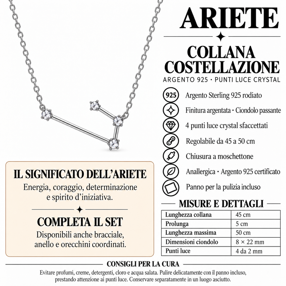 Collana Zodiaco Ariete in Argento 925