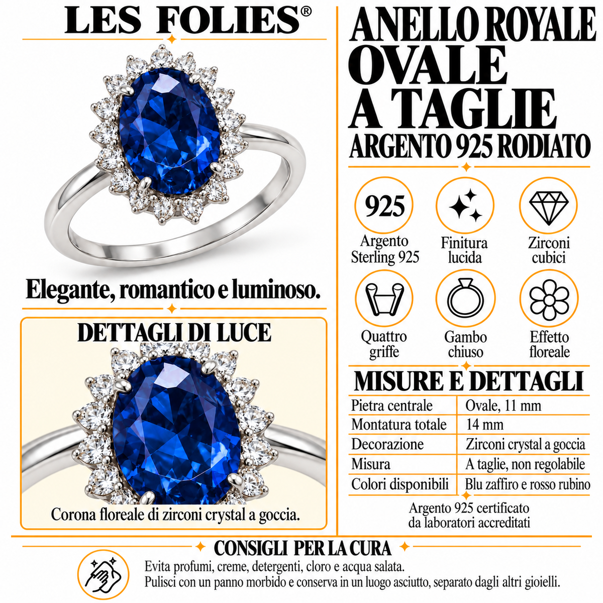 Ring Royal Ovaal 14mm in maten van 925 zilver