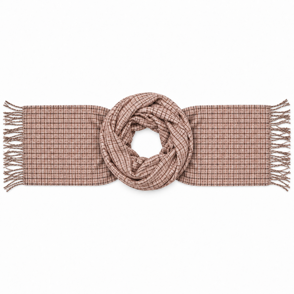 Sciarpone Donna a Quadretti con Frange con custodia
