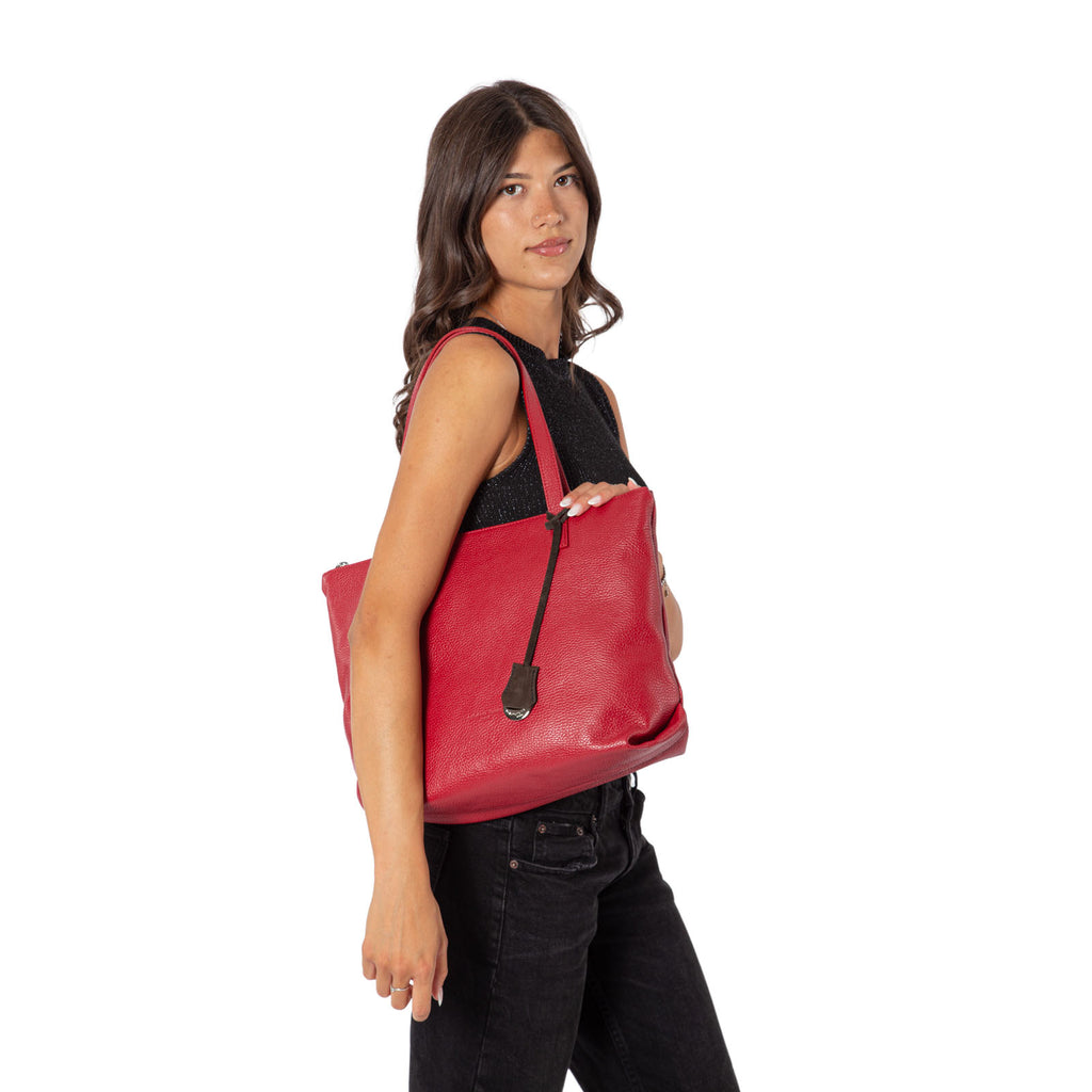 Shopper in vera pelle martellata Fondamenta Pelletteria Veneta
