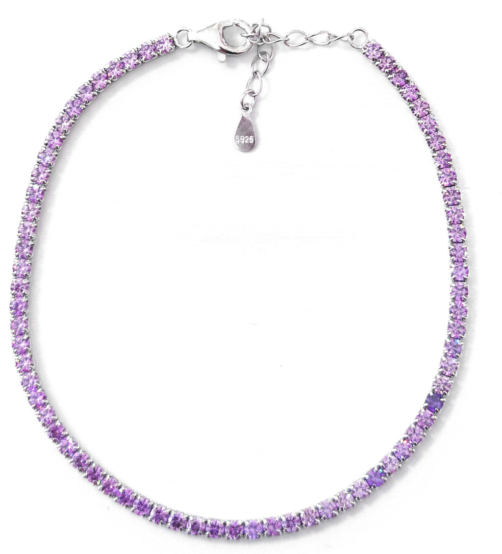 Bracciale tennis ametista in argento 925