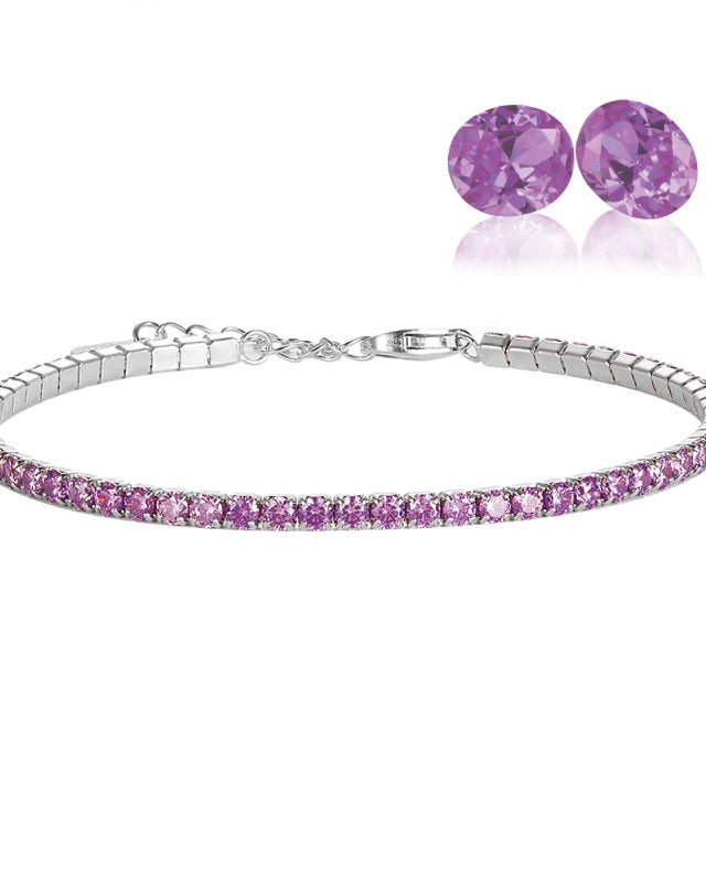 Bracciale tennis ametista in argento 925