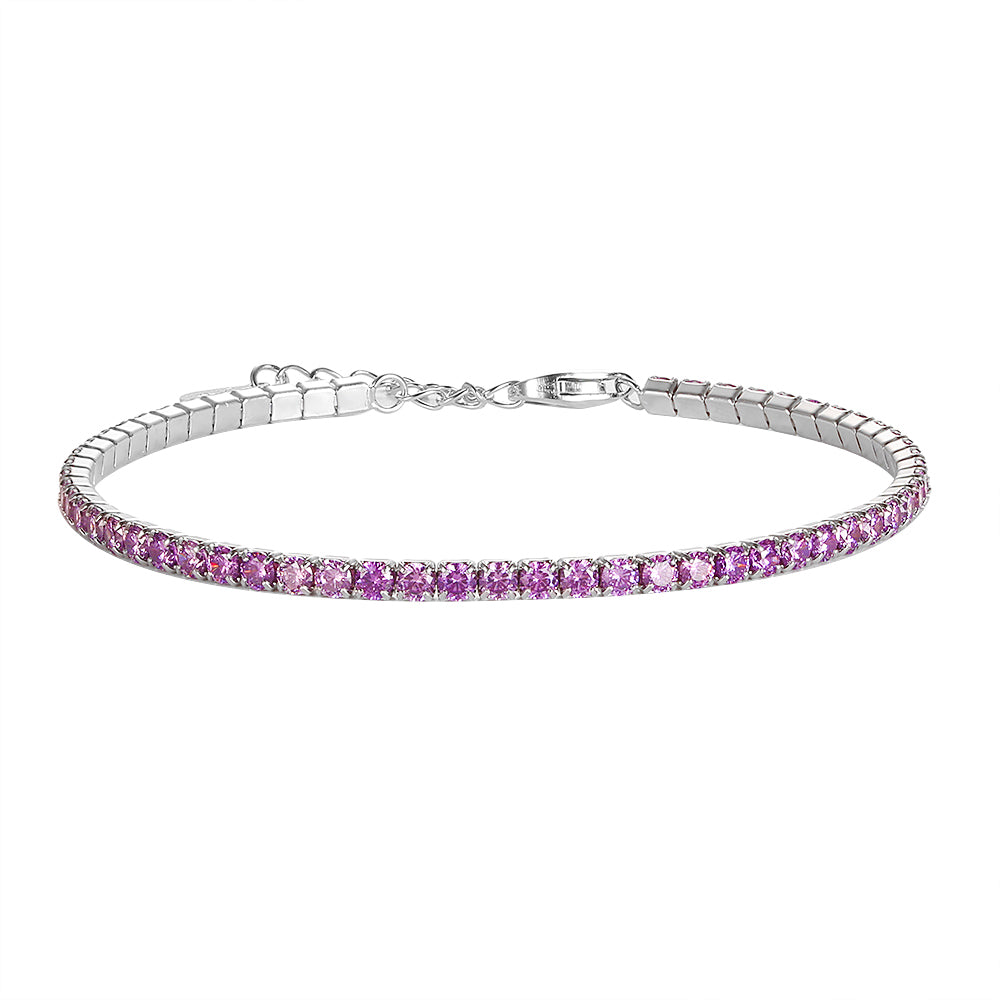 Bracciale tennis ametista in argento 925