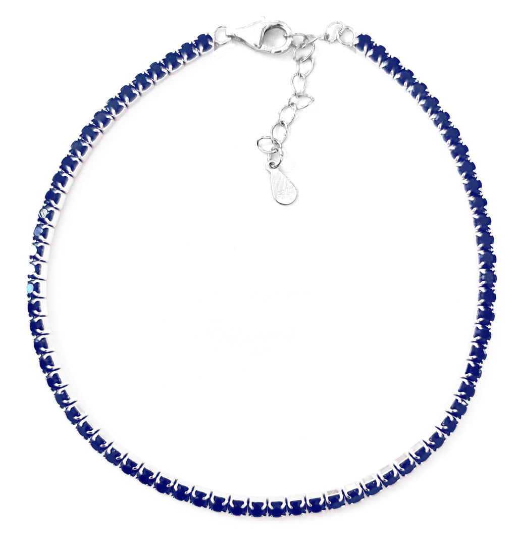 Bracciale tennis Blu in argento 925