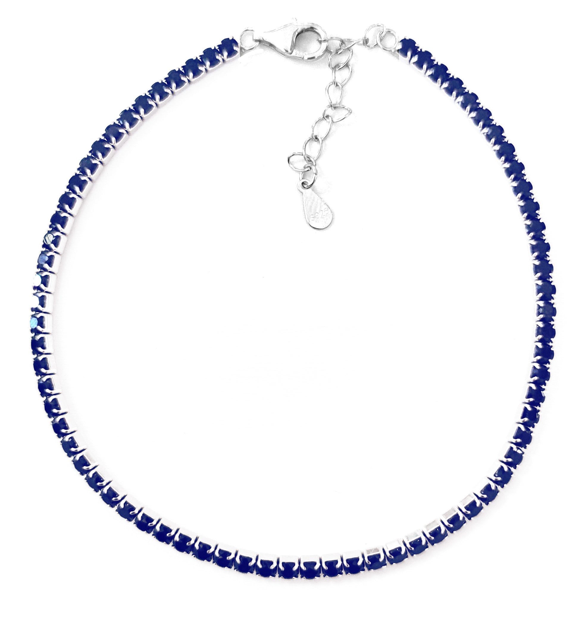 Bracciale tennis Blu in argento 925