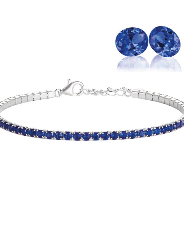 Bracciale tennis Blu in argento 925