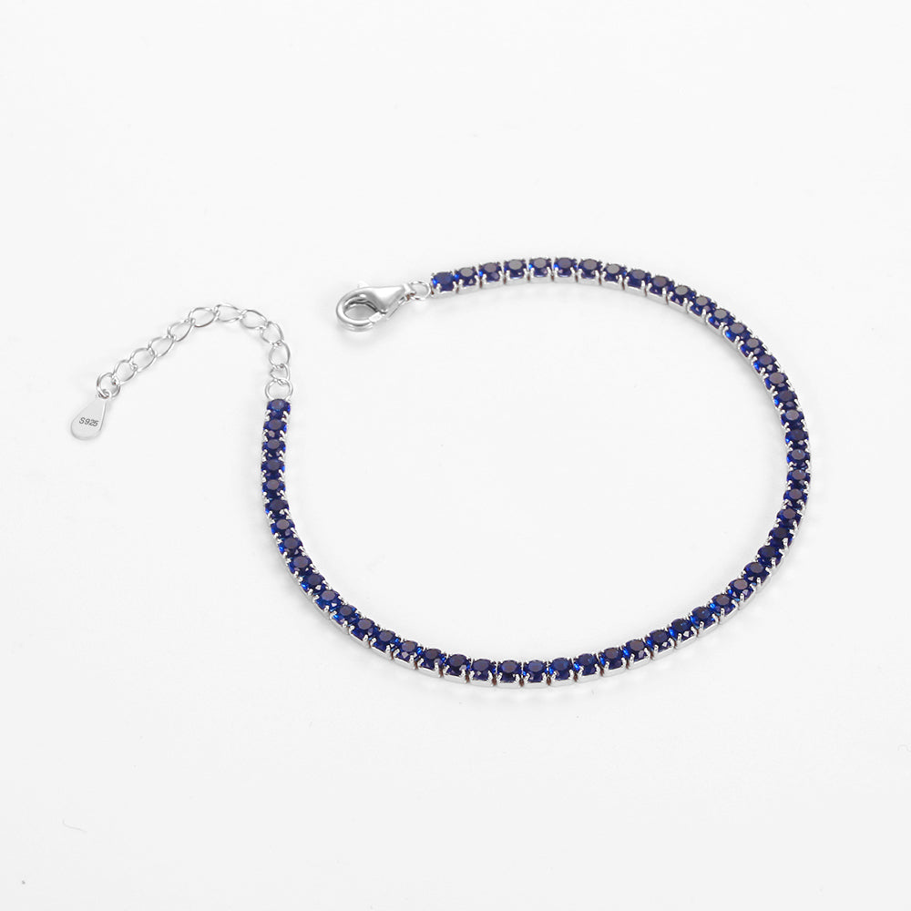 Bracciale tennis Blu in argento 925