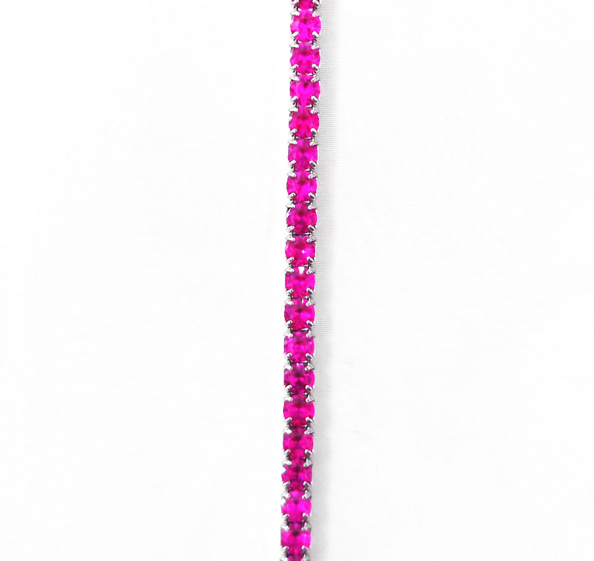 Bracciale tennis fucsia in argento 925