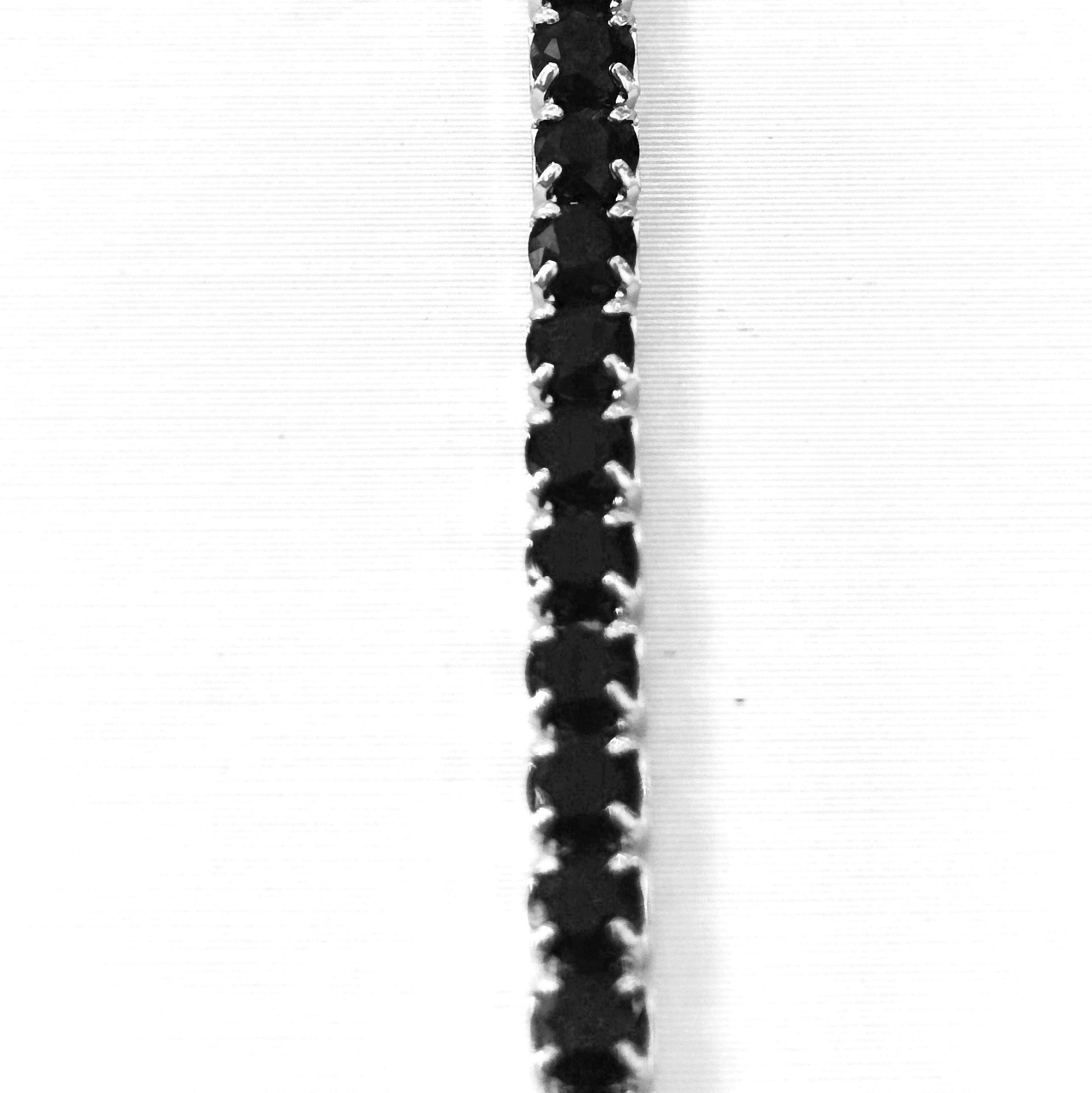 Bracciale tennis nero in argento 925