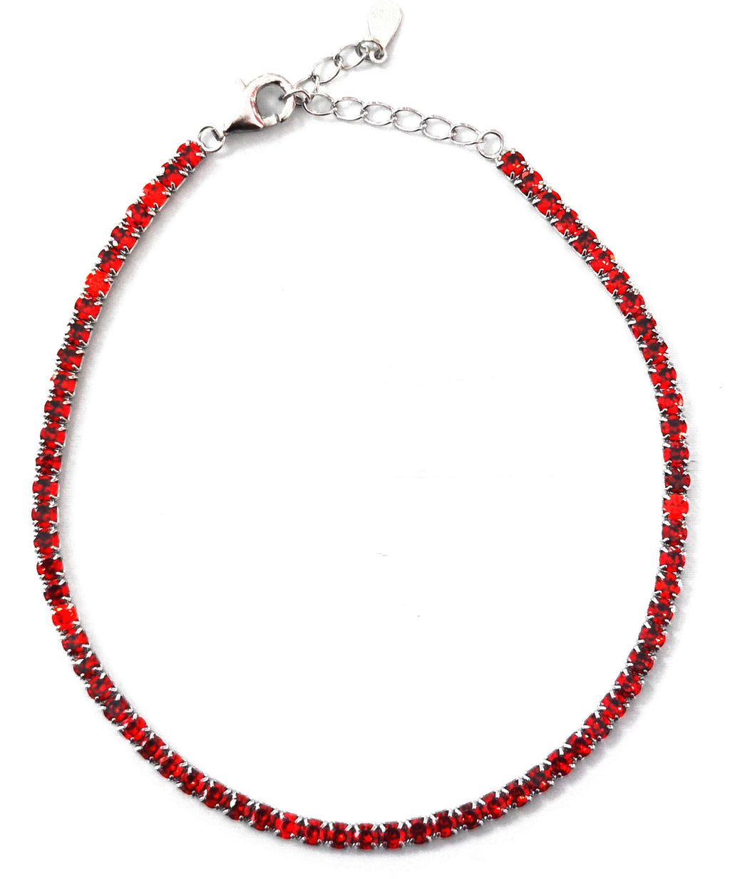 Bracciale tennis rosso in argento 925