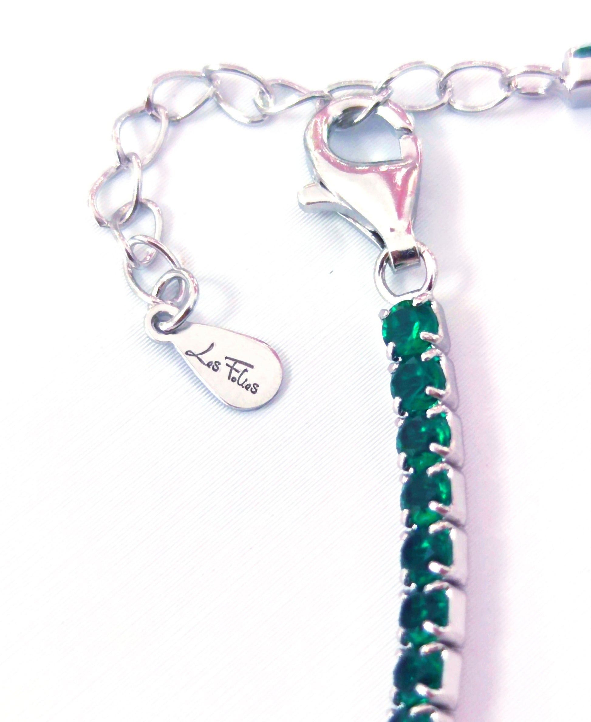 Bracciale tennis verde in argento 925