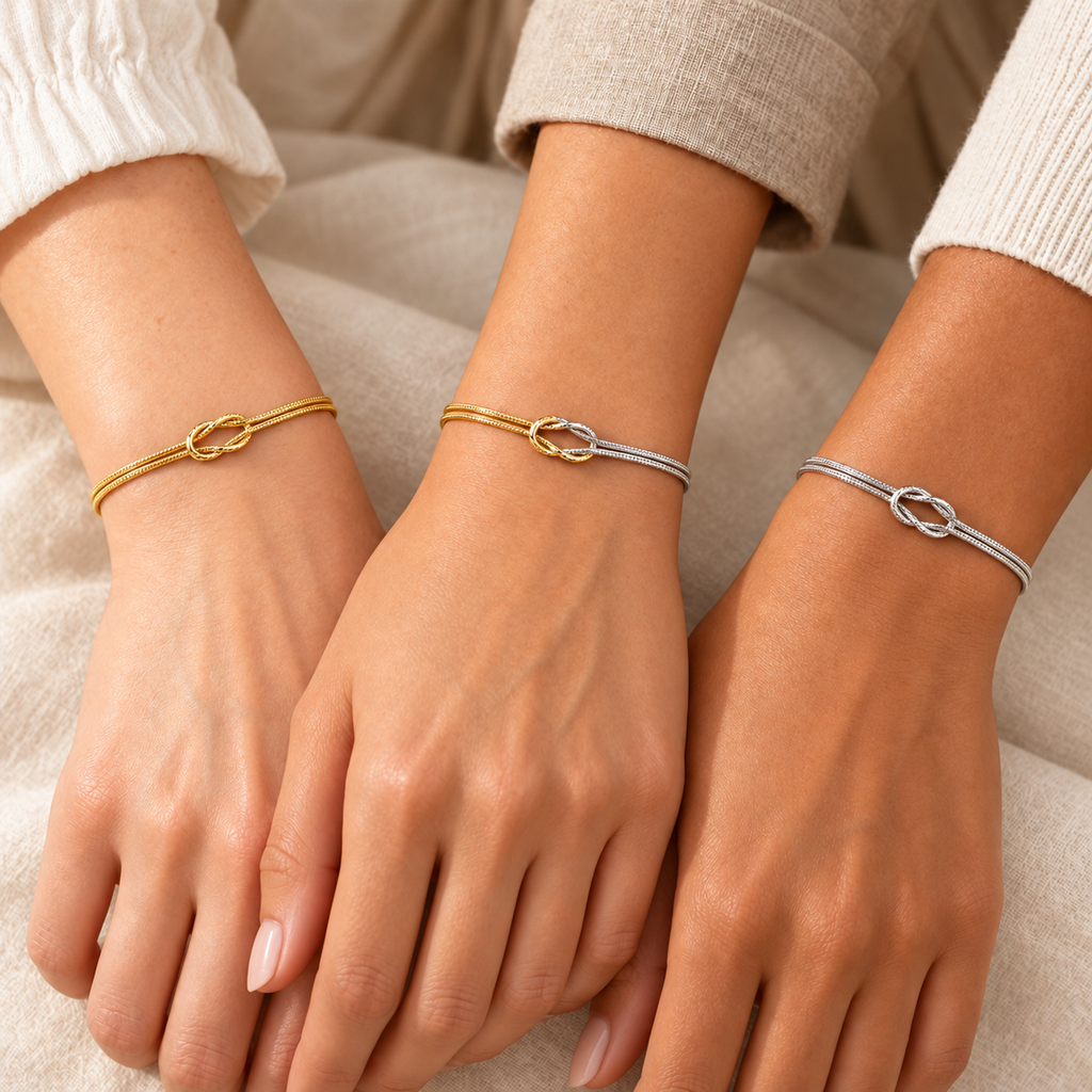 Bracciale Nodo Snake doppio filo in Acciaio Inox