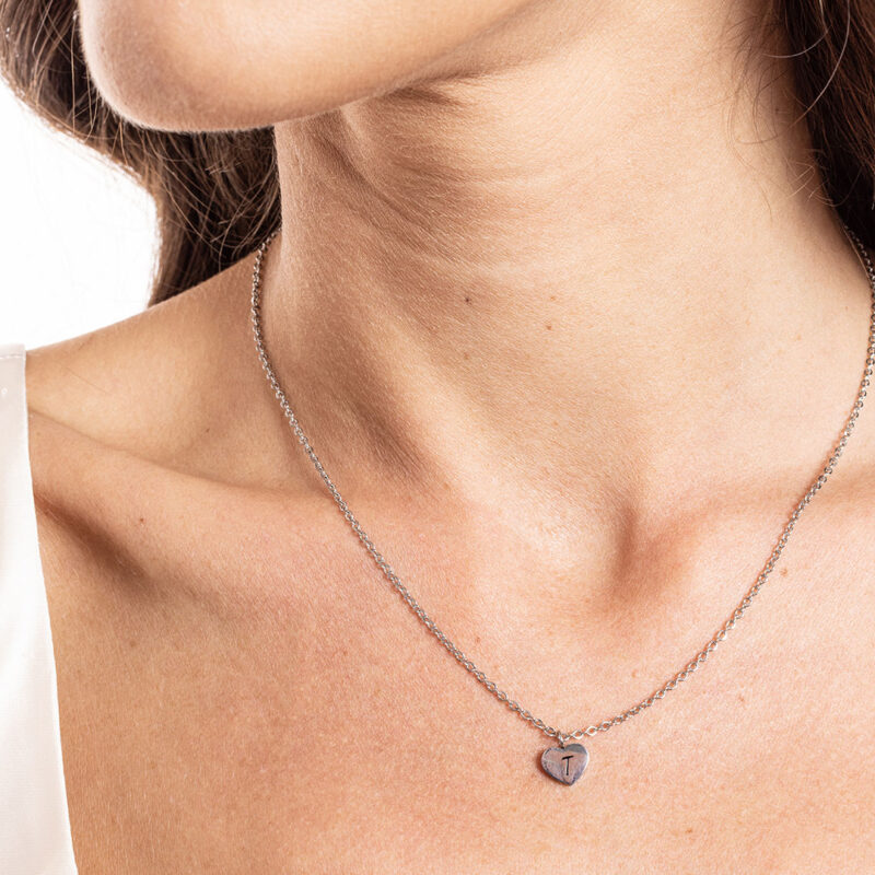 Collana Cuore Lettera in acciaio inox Personal - Brand Gioielli