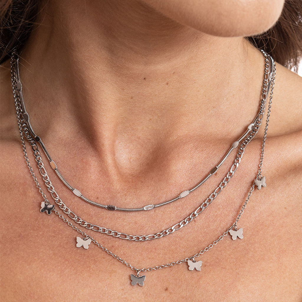 Collana Triplo filo con farfalle - 2 varianti