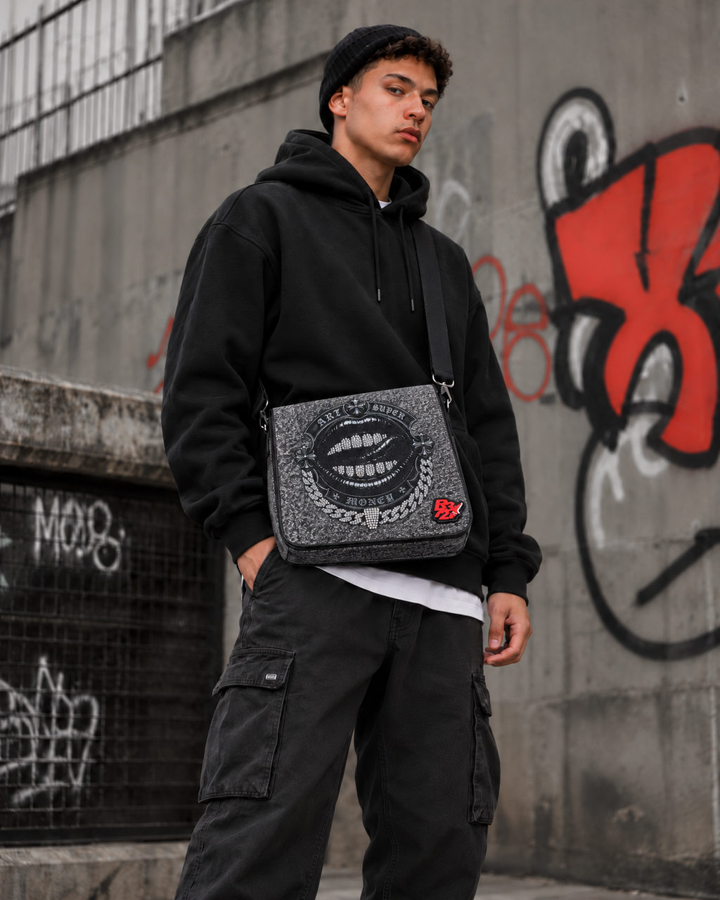 Borsa a tracolla T-Bar Collab. ArtSupermoney R372 Edizione Limitata