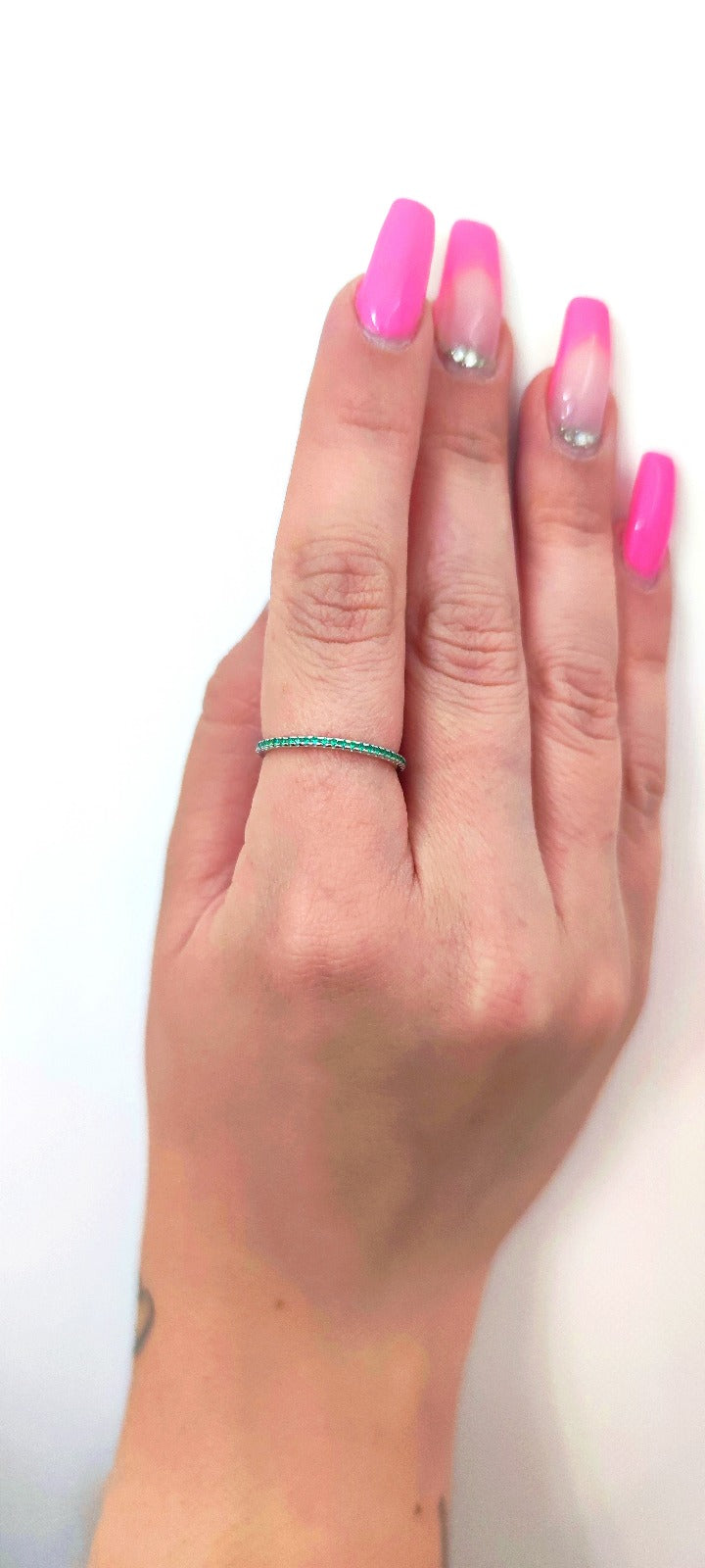 Anello veretta verde in argento 925