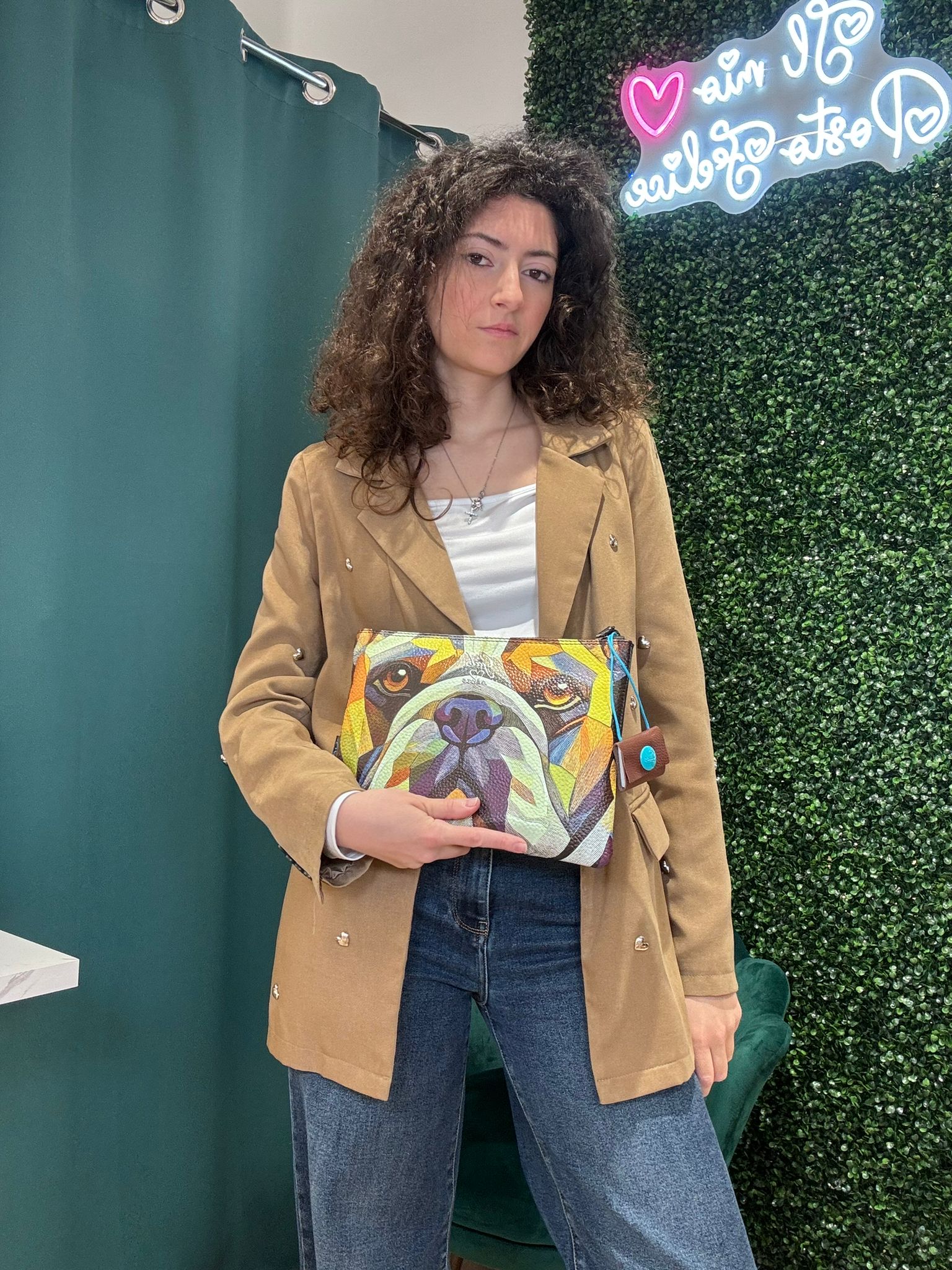 Borsa Gabs BEYONCE PET LOVERS Bulldog Taglia M in vera pelle