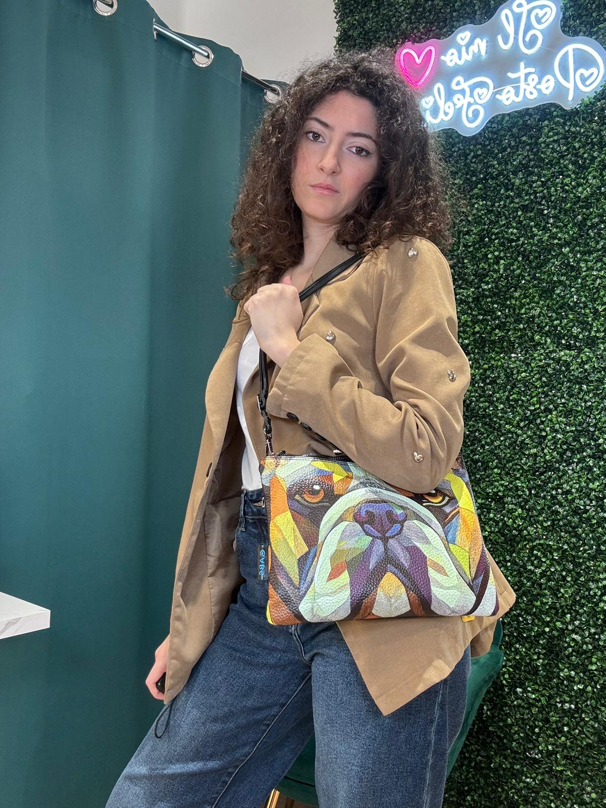 Borsa Gabs BEYONCE PET LOVERS Bulldog Taglia M in vera pelle