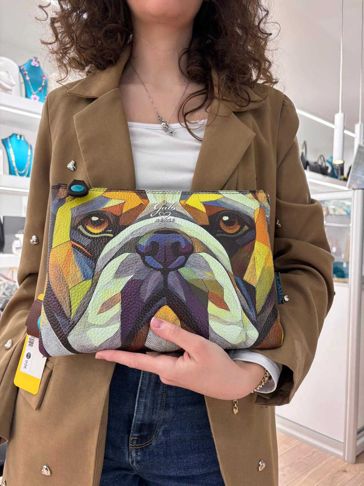 Borsa Gabs BEYONCE PET LOVERS Bulldog Taglia M in vera pelle