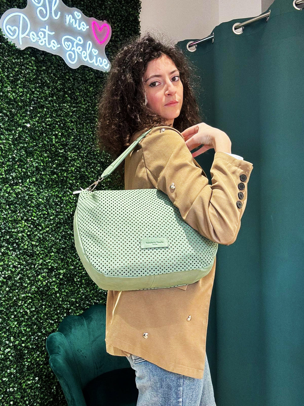 Shopper in pelle Nabuk forellata Pelletteria Veneta Forello in vera pelle