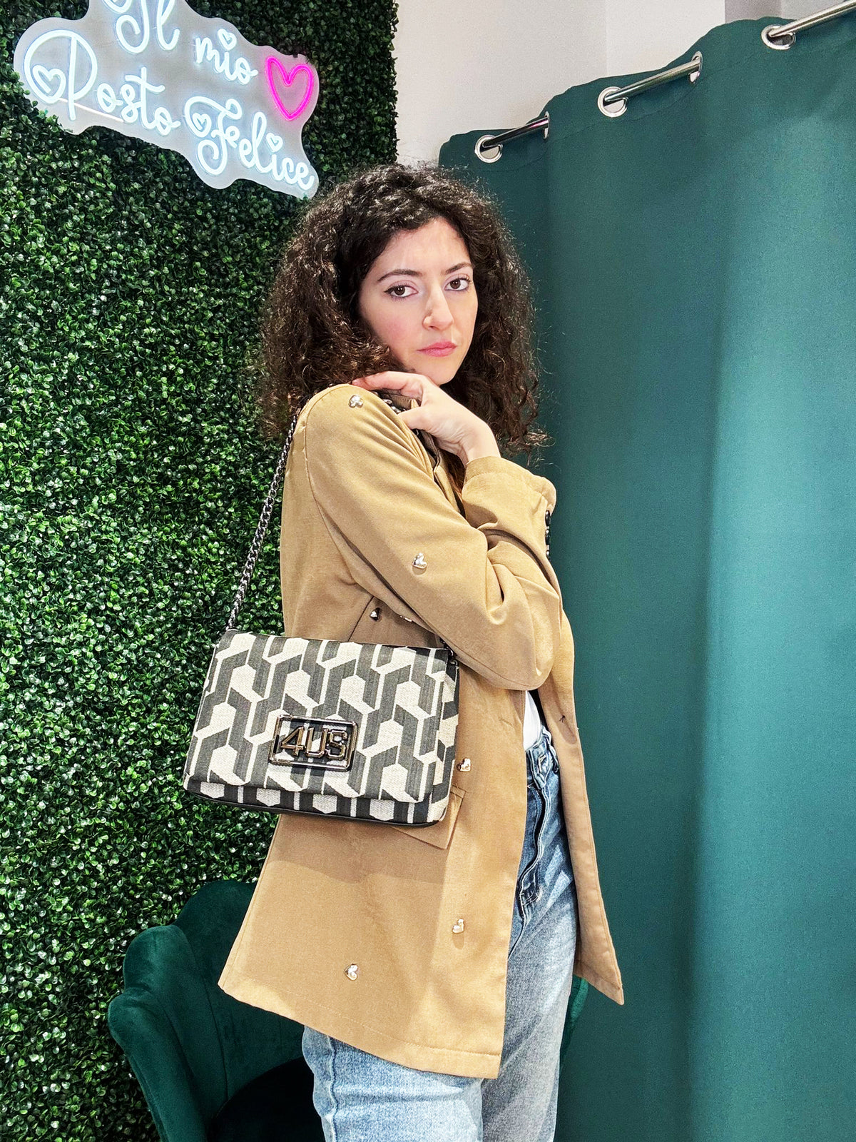 Borsa a spalla 4US Cesare Paciotti Lily Logato